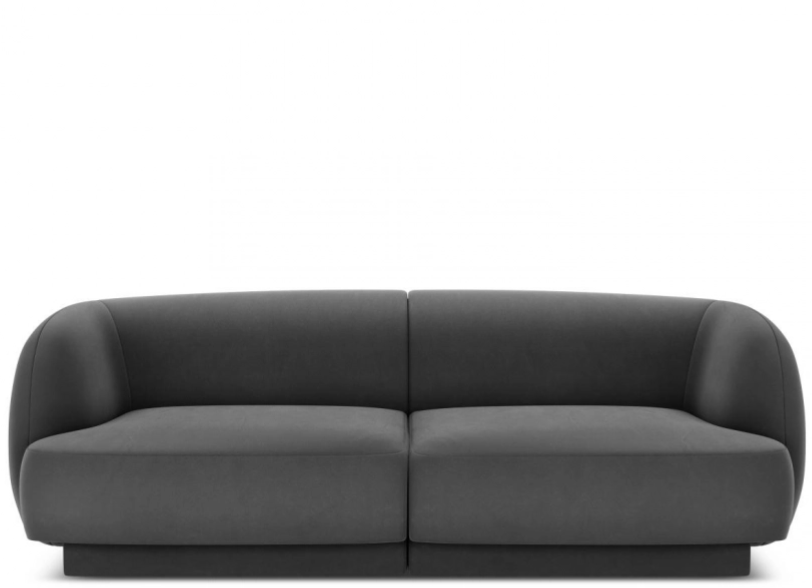 2-Sitzer Designsofa „Miley“ Samtbezug Dunkelgrau