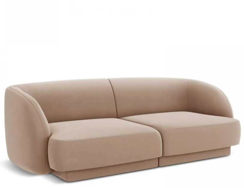 2-Sitzer Designsofa „Miley“ - Samtbezug Cappuccino