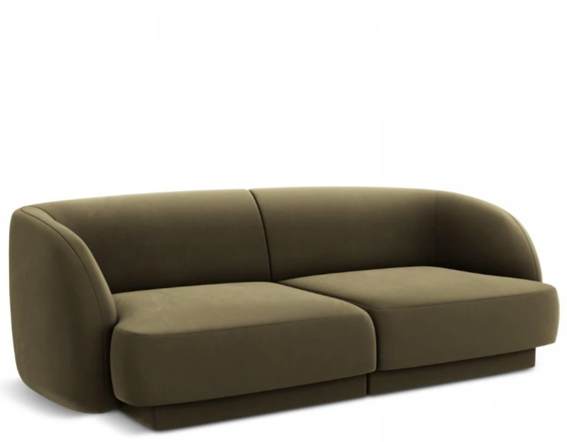 2-Sitzer Designsofa „Miley“ - Samtbezug Olivgrün
