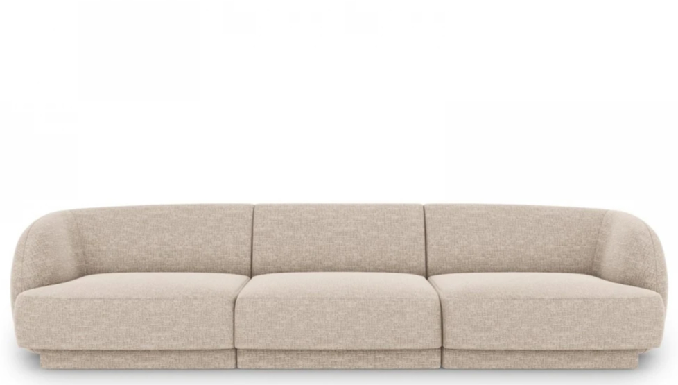 3-Sitzer Designsofa „Miley“ - Chenille Beige