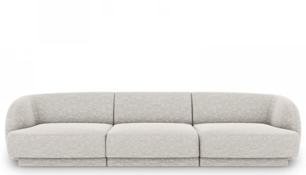 3-Sitzer Designsofa „Miley“ - Chenille Hellgrau
