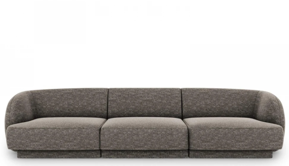 3-Sitzer Designsofa „Miley“ - Chenille Grau