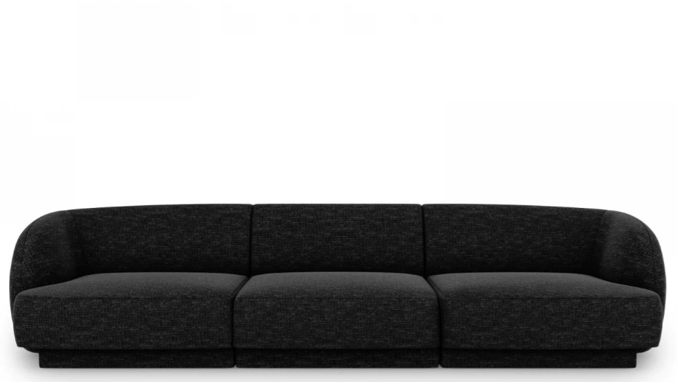 3-Sitzer Designsofa „Miley“ - Chenille Schwarz