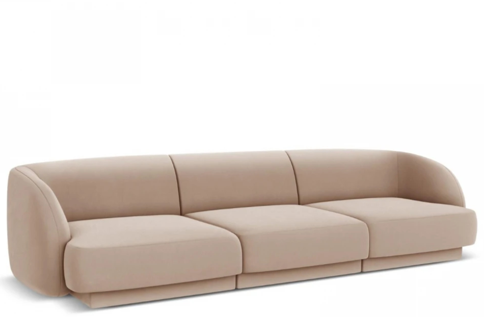 3-Sitzer Designsofa „Miley“ - mit Samtbezug Cappuccino
