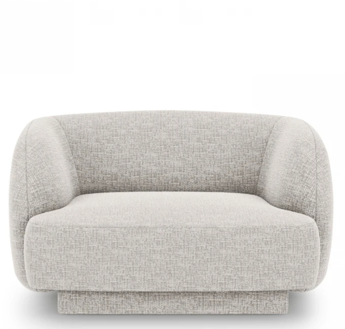 Designsessel „Miley“ - Chenille Hellgrau