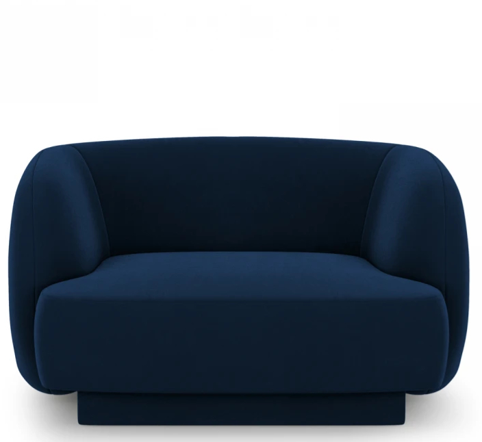 Designsessel „Miley“ - mit Samtbezug Königsblau