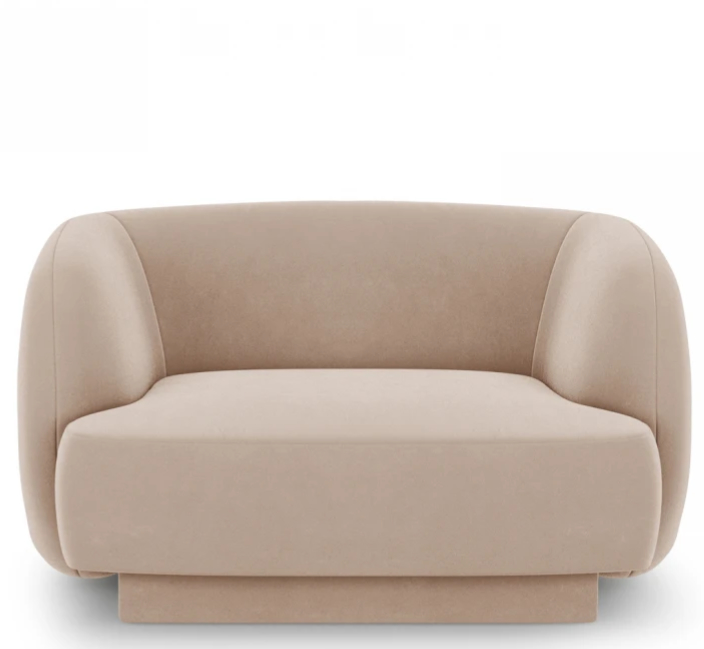 Designsessel „Miley“ - mit Samtbezug Cappuccino