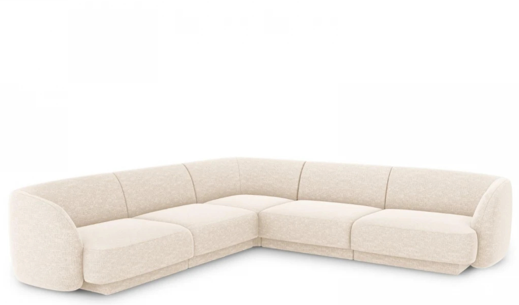 Grosses Design Ecksofa „Miley“ - Chenille Light Beige