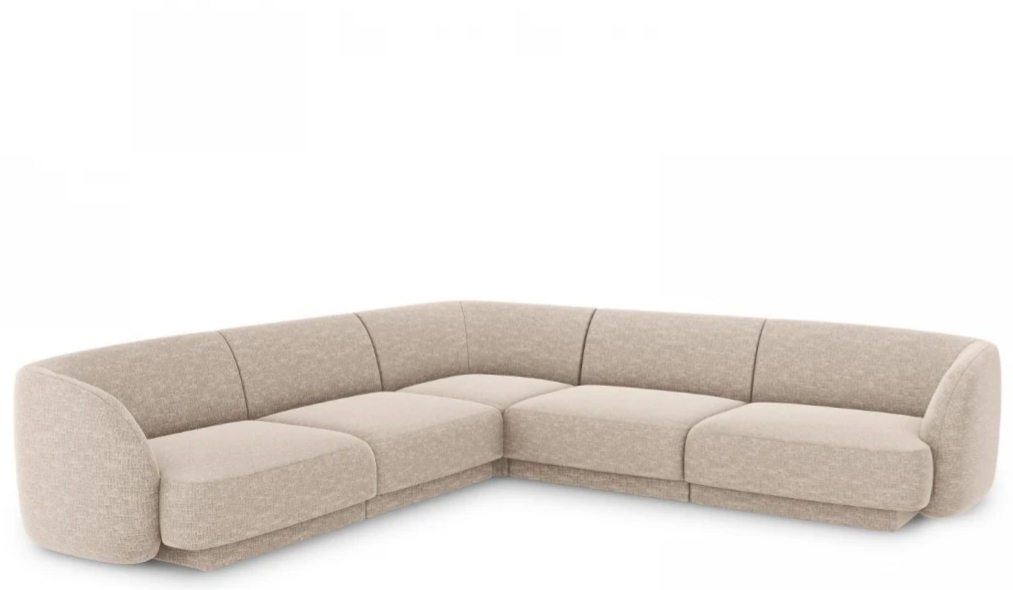 Grosses Design Ecksofa „Miley“ - Chenille Beige
