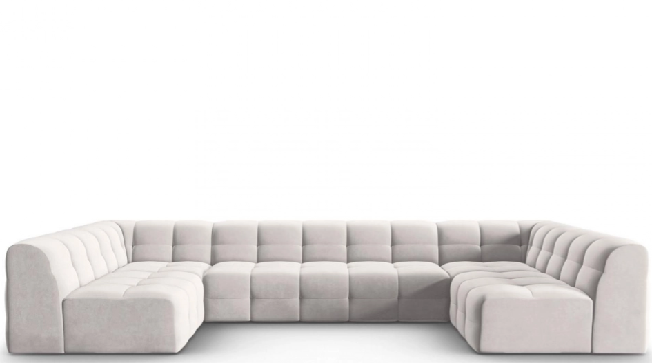 7-Sitzer Design Panoramasofa „Kendal“ Bezug: Hellgrau