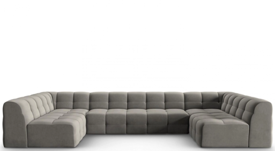 7-Sitzer Design Panoramasofa „Kendal“ Bezug: Dunkelgrau