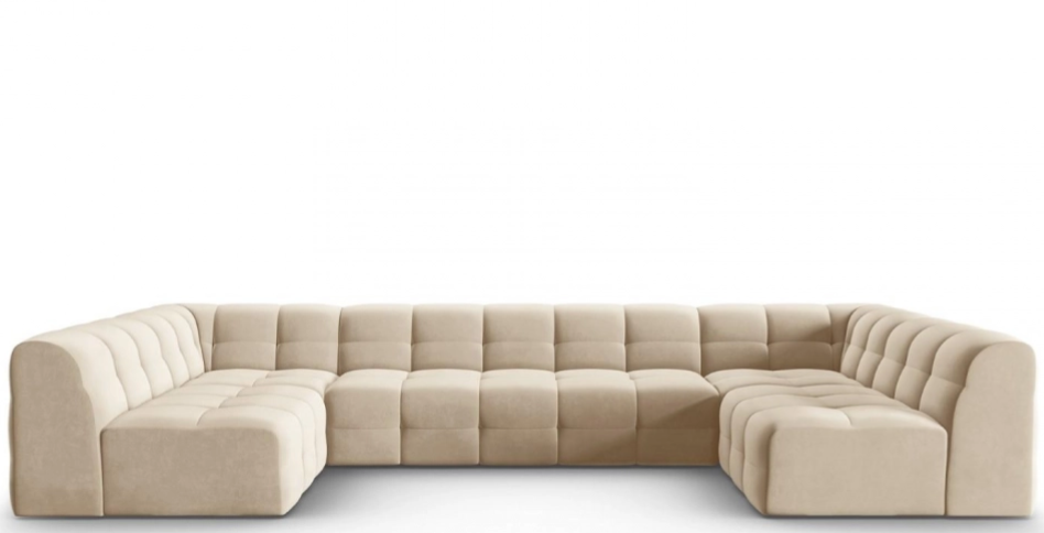 7-Sitzer Design Panoramasofa „Kendal“ Bezug: Beige