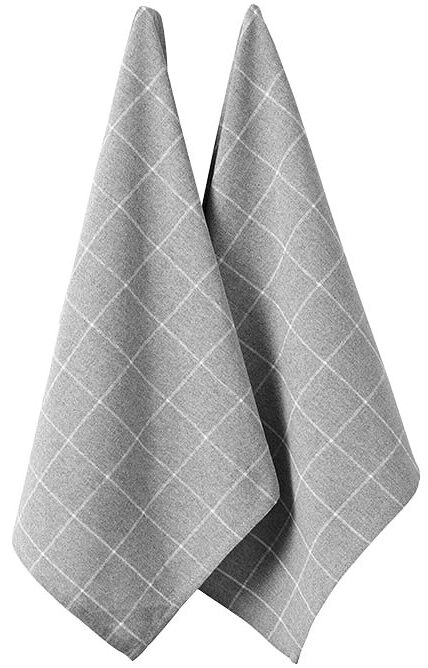 2er-Set recycelte Küchentücher Eco Check Light Grey 45 x 70 cm