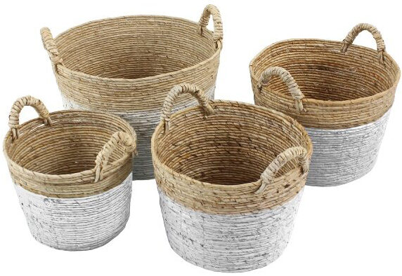 Handgeflochtenes 4-teiliges Korb-Set „Banana“