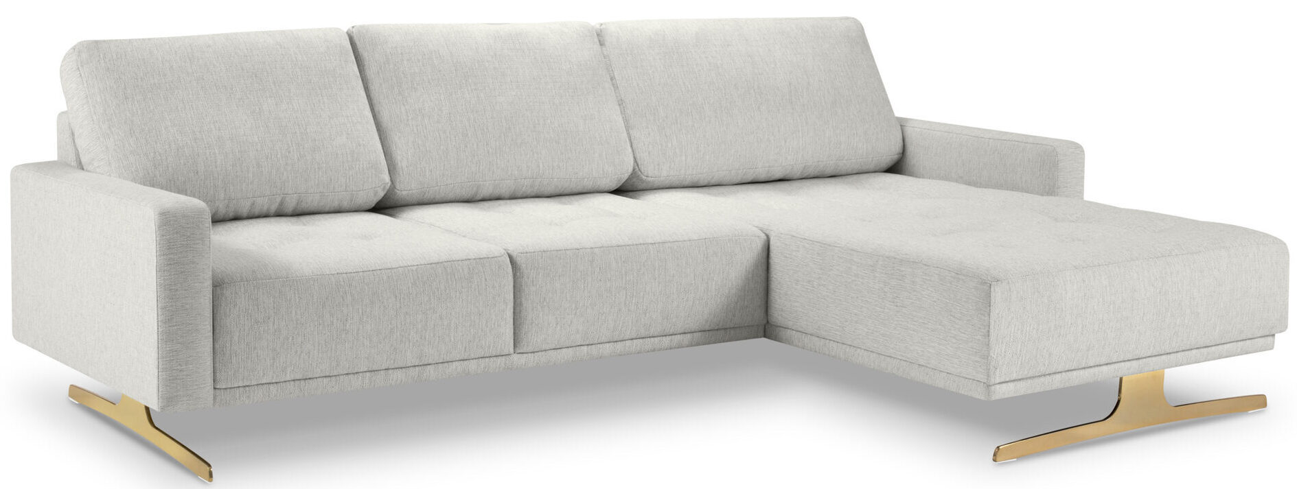 Design-Ecksofa "Creo" - Light Grey/Gold