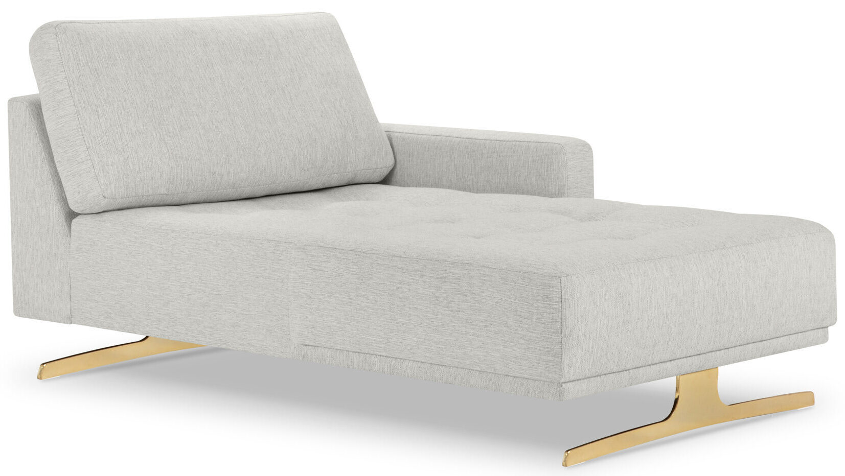 Design-Chaiselongue "Creo" - Light Grey/Gold