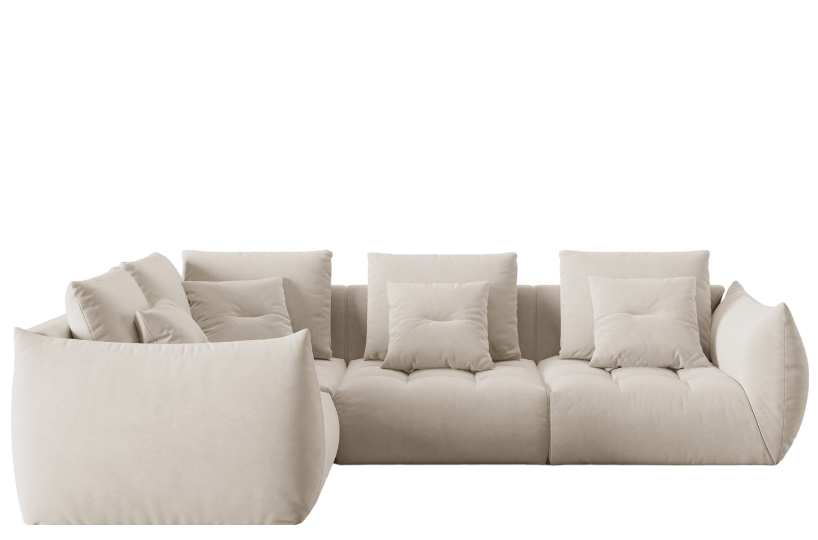 5-Sitzer Design Ecksofa „Bloom“ mit Eckteil links - Samtbezug