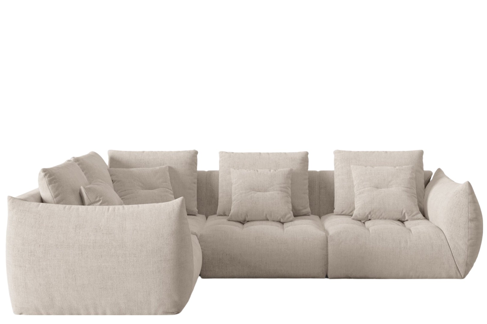 5-Sitzer Design Ecksofa „Bloom“ mit Eckteil links - Strukturstoff