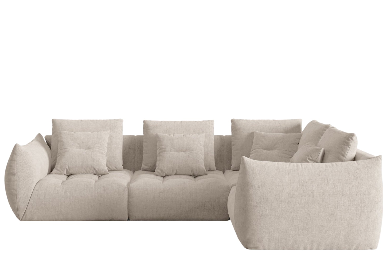 5-Sitzer Design Ecksofa „Bloom“ mit Eckteil rechts - Strukturstoff