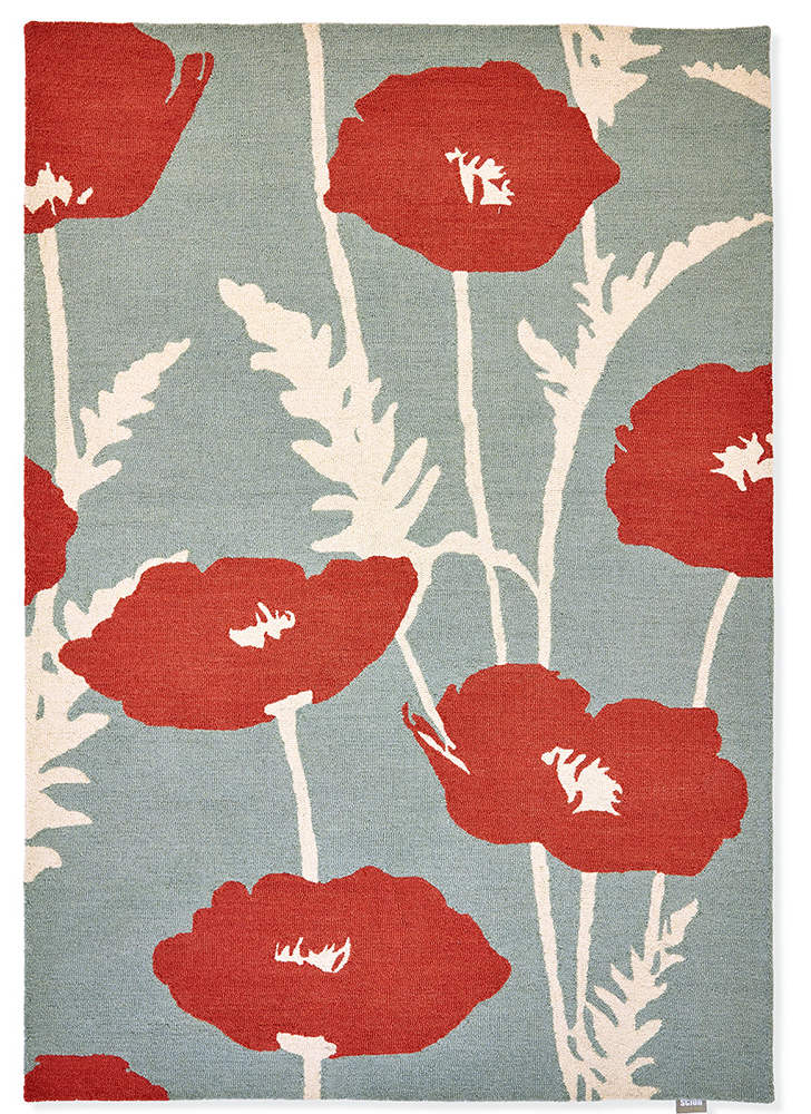 Designer Teppich „Poppy Pop“ Sage - handgetuftet, aus 100% reiner Schurwolle