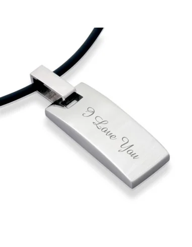 Edelstahl Anhänger Silber – Mit Gravur, modern & edel - Halsketten und Anhänger