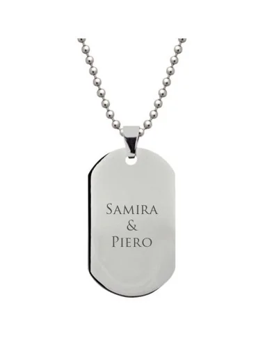 Graviertes Dog-Tag – Edelstahl silberfarben & edel - Halsketten und Anhänger