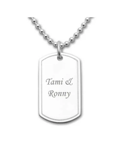 925er Silber Dog Tag 'Damian' – Maskulin & elegant - Halsketten und Anhänger