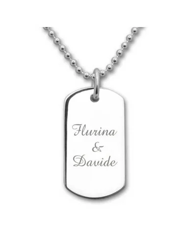 Dog Tag 'Mylo' aus 925 Silber – Gravierbar & stilvoll - Halsketten und Anhänger