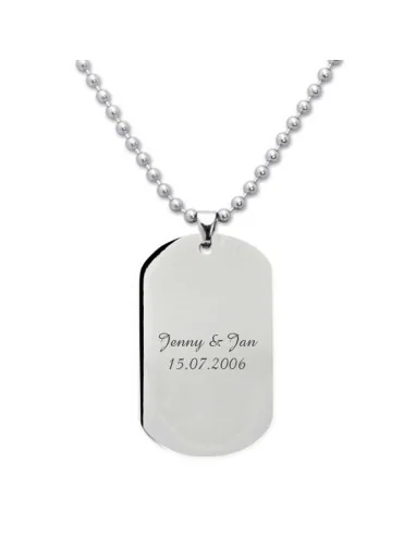 Edelstahl Dog-Tag mit Kugelkette – Individuell & robust - Halsketten und Anhänger