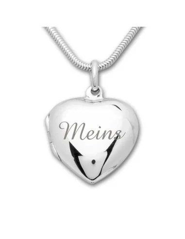 Herz-Medaillon poliert – Zum Aufklappen & Erinnern - Halsketten und Anhänger