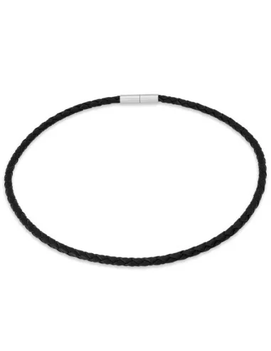 Geflochtene Lederkette Schwarz – Echtleder & hochwertig - Halsketten und Anhänger