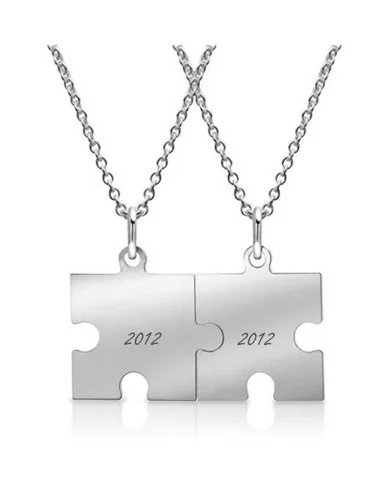 Partnerkette mit Puzzle-Anhänger – Auswahl in Varianten - Halsketten und Anhänger