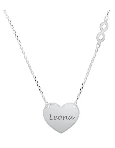 Kette mit Herz & Infinity – 925 Silber, personalisierbar - Halsketten und Anhänger