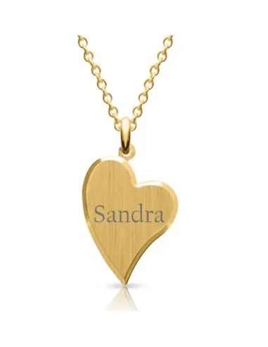 Herzkette mit Gravur, in Silber oder vergoldet - Halsketten und Anhänger