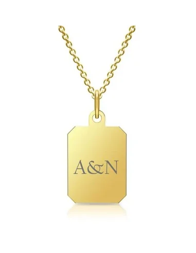 Kette mit Plättchen-Anhänger – Silber oder vergoldet - Halsketten und Anhänger