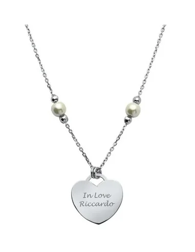 925er Silberkette mit Perlmutt-Herzanhänger – Zart & edel - Halsketten und Anhänger