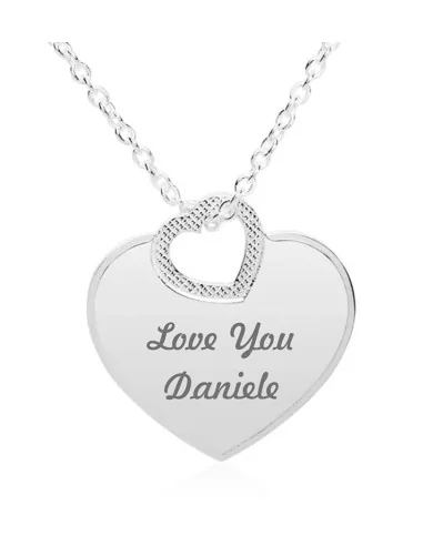 925 Silber Herzkette mit Herzöse – Gravierbar & edel - Halsketten und Anhänger