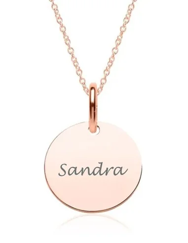 Runder Anhänger in rosévergoldetem 925er Silber – Edel & chic - Halsketten und Anhänger