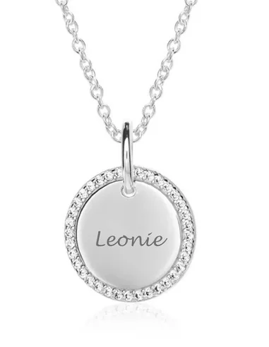 Runder Anhänger mit Zirkonia – Diverse Farben erhältlich - Halsketten und Anhänger