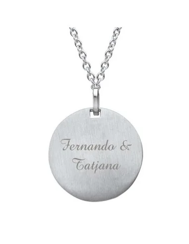 Personalisierter Anhänger rund – Edelstahl mit Gravur - Halsketten und Anhänger
