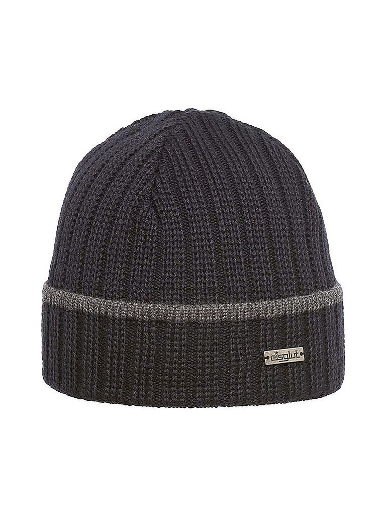 EISGLUT Herren Haube Fisher Merino dunkelblau