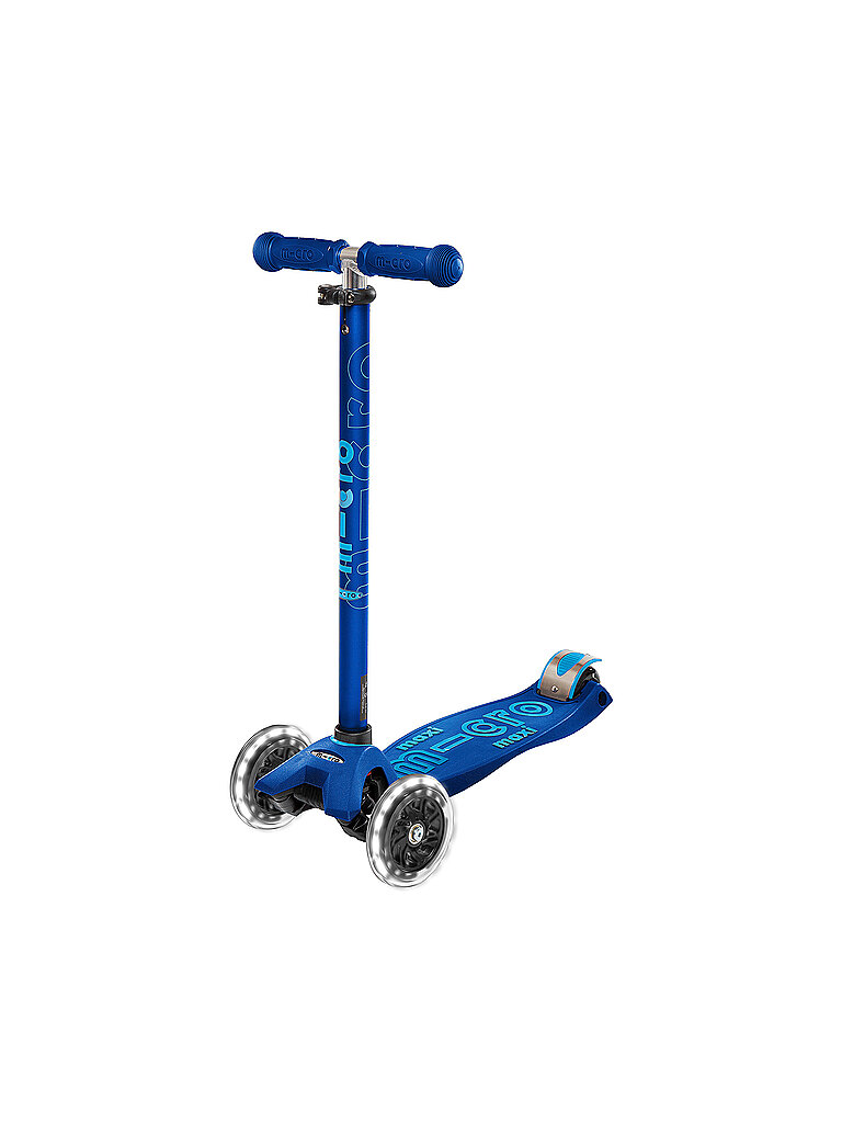 MICRO Kinder Scooter Maxi Micro Deluxe mit LED Rädern dunkelblau