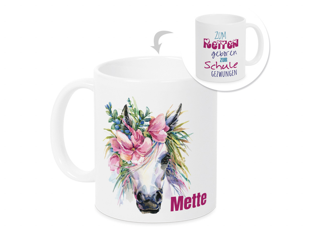 Tasse Einschulung Mädchen - Einhorn lustig -...