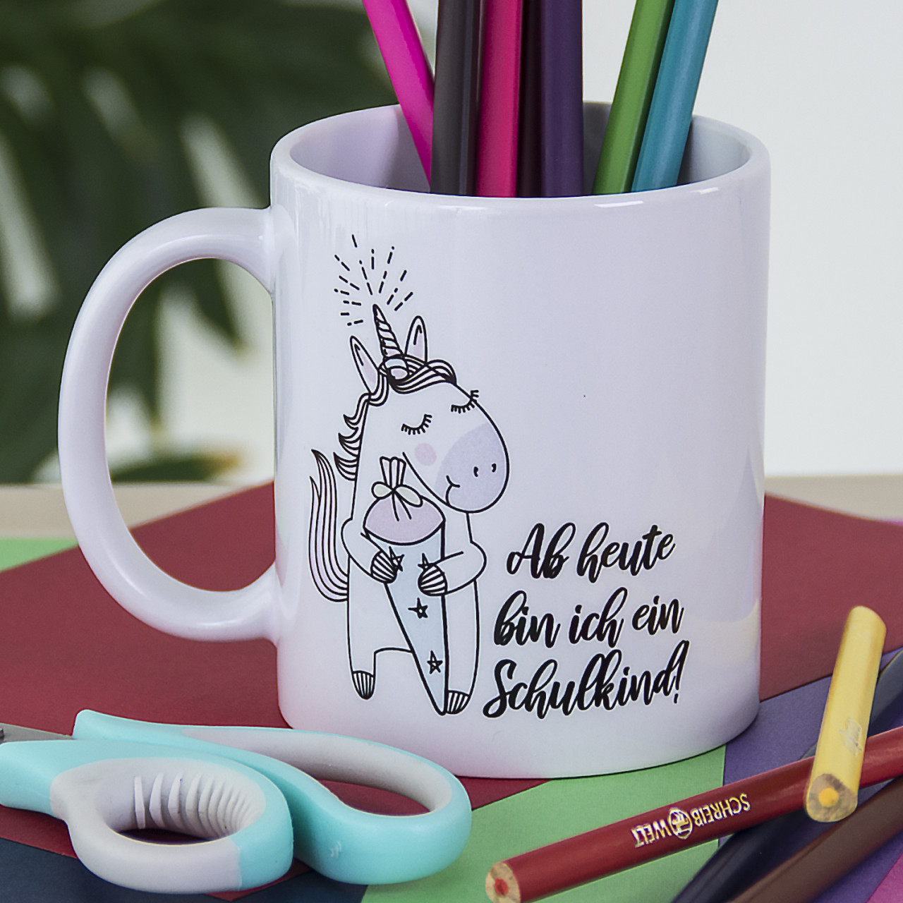 Tasse zur Einschulung mit Einhorn Mädchen