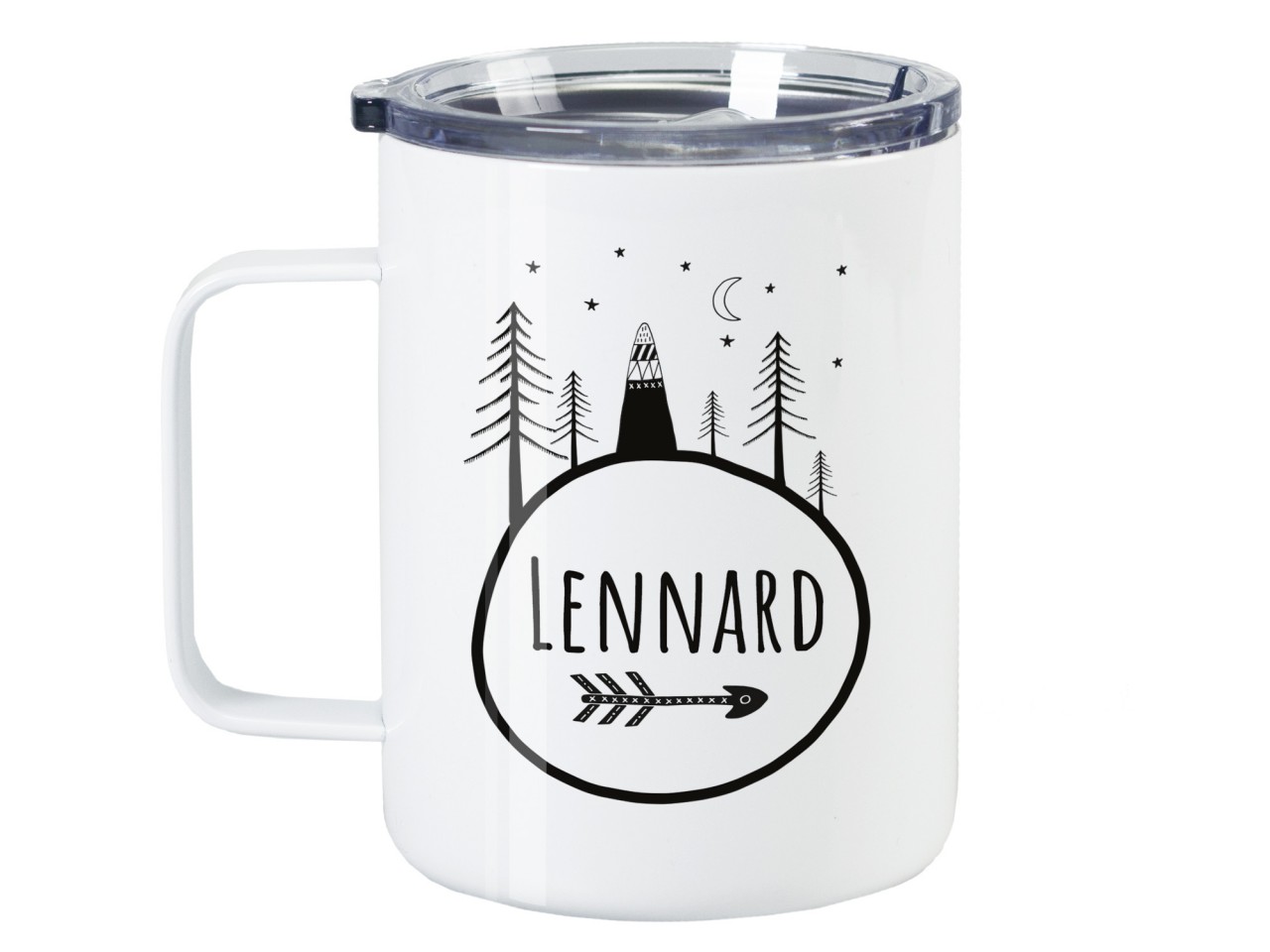 Thermo Tasse Wanderbecher mit Wunschname - Weltkarte...