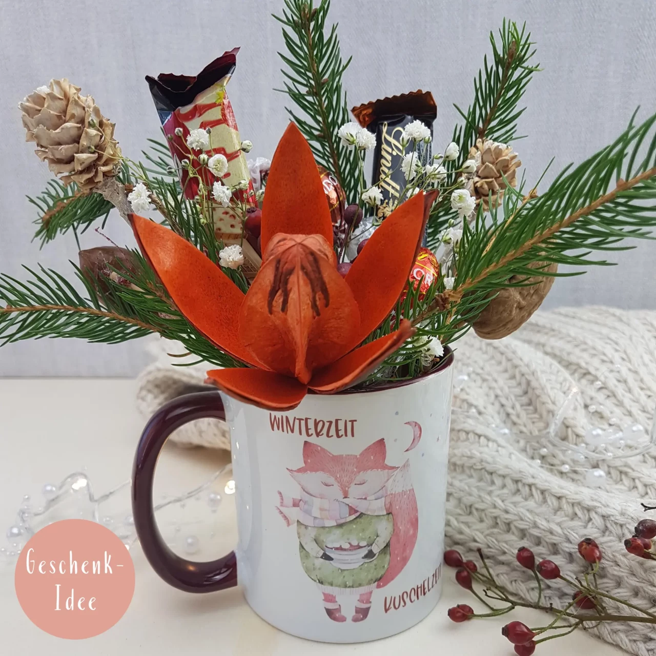 Tasse Winterzeit-Kuschelzeit mit Fuchs