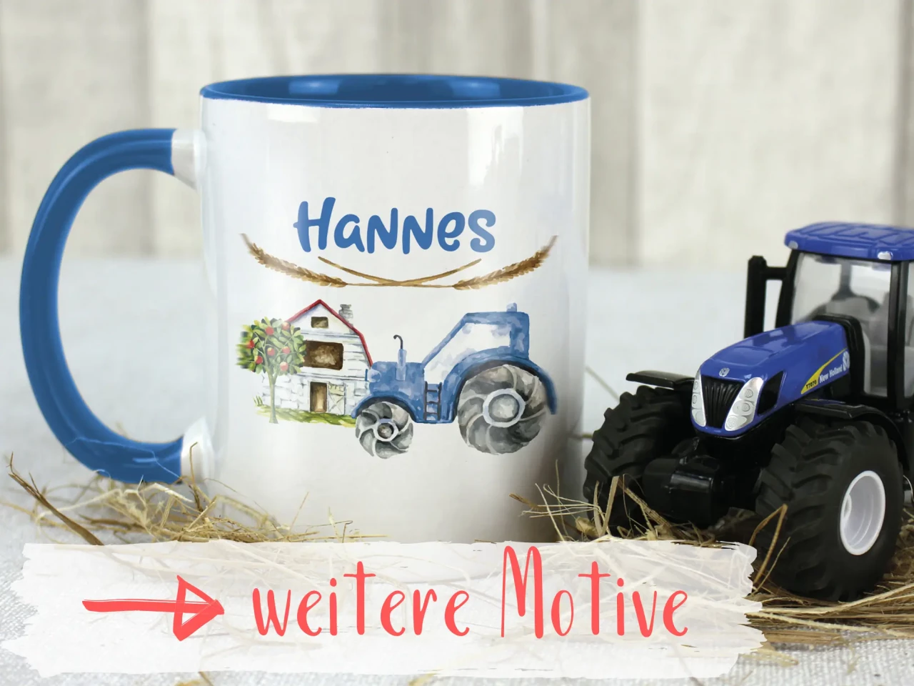 Tasse in Hellblau Kinder mit Namen, personalisiert für...