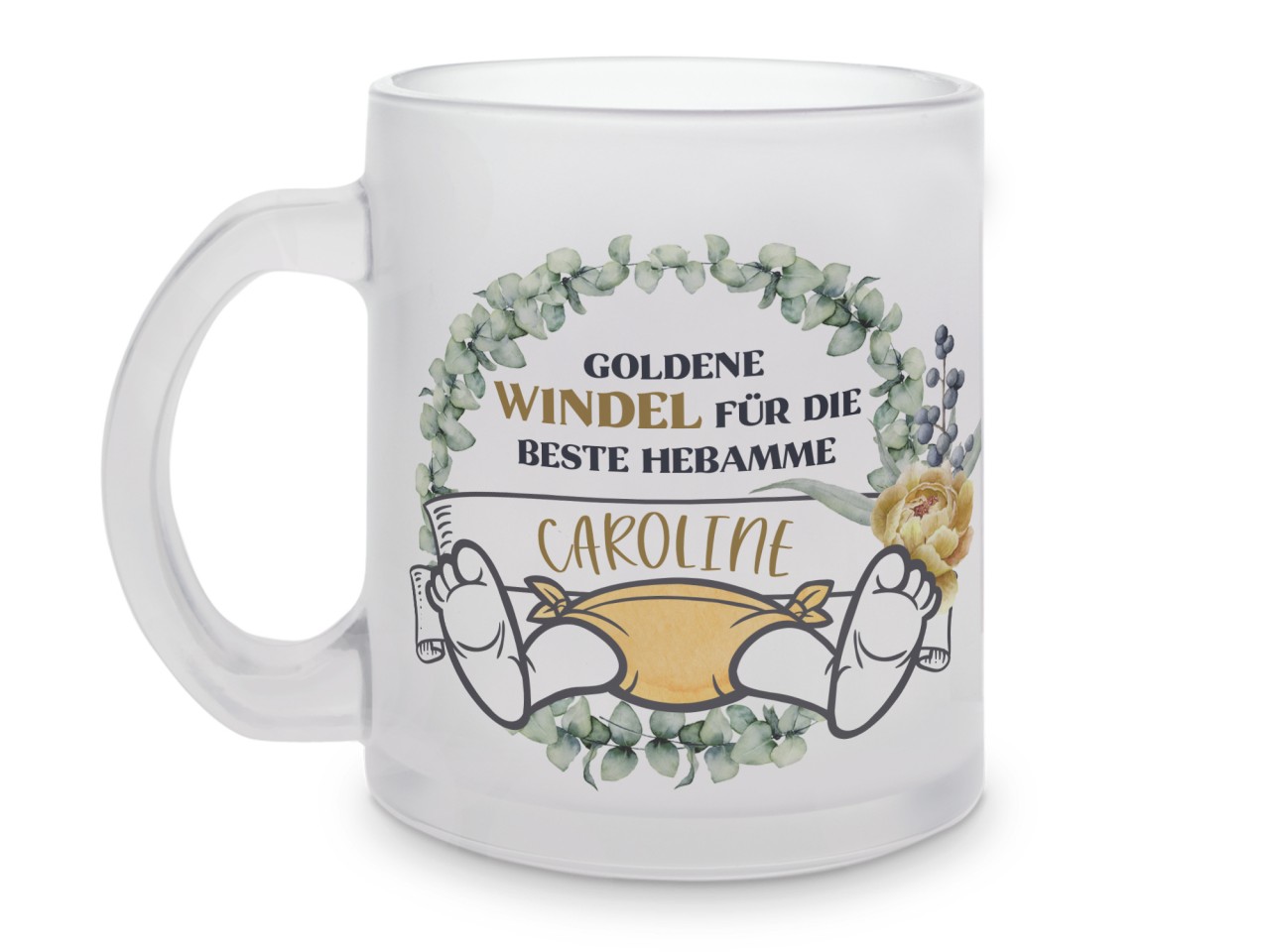 Tasse Hebamme, Goldene Windel für die beste Hebamme,...