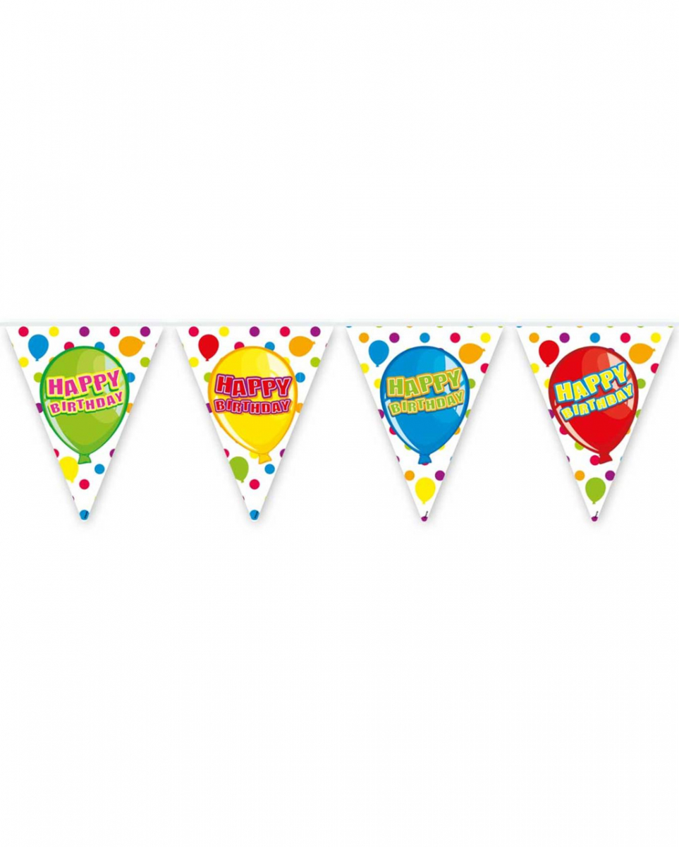 Farbenfrohe Happy Birthday Wimpelgirlande 6m