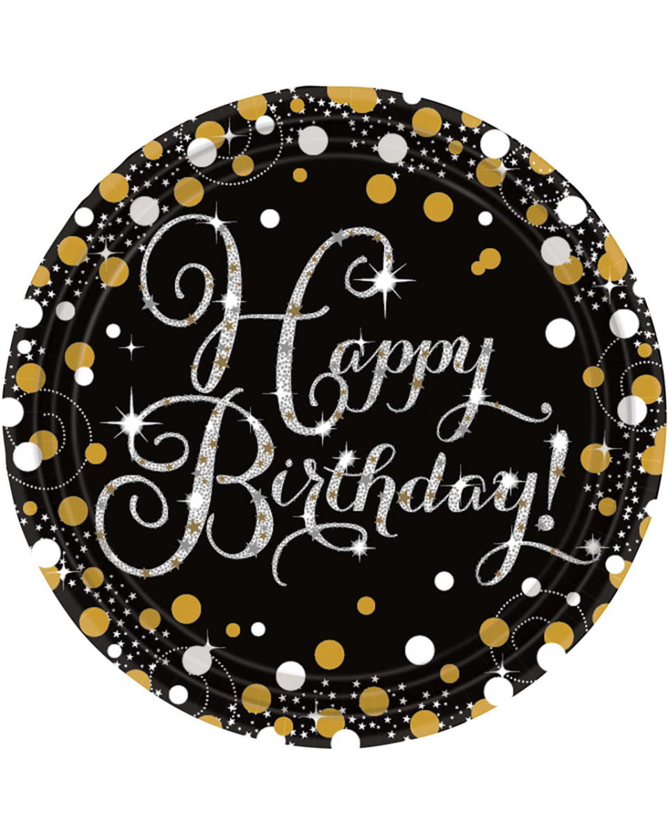 Happy Birthday Pappteller Glamour 8 St.